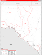 Val Verde County Wall Map Red Line Style